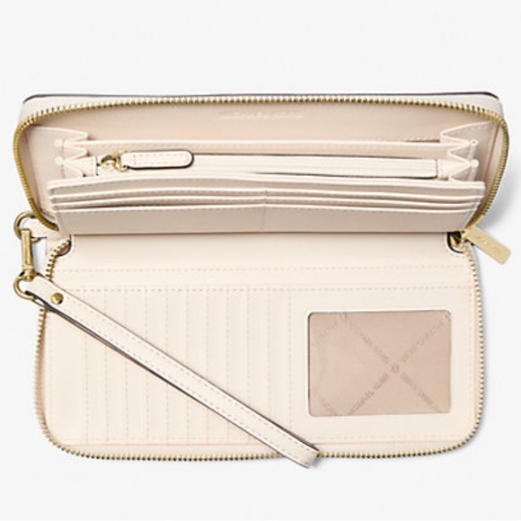 Michael Kors Jet Set Travel Large Signature Logo and Metallic Continental Wallet - Picture 4 of 16